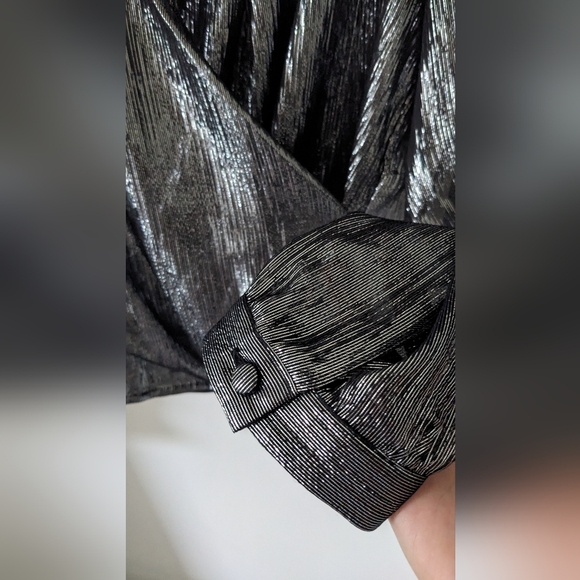 Sezane Abelia Blouse Metallic Silver US4 36 - Picture 6 of 10